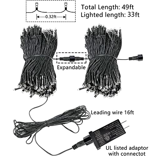 82FT 200 LED Red Green Christmas Lights Outdoor/Indoor, Timer & Memory Function & 8 Modes, Extendable Green Wire, Waterproof Fairy String Lights for Xmas Tree Holiday Party Garden Yard (Red and Green)