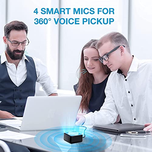 EMEET USB Speakerphone M0 4 AI Mics Speakerphone for Conference Calls 360° Voice Pickup Conference Speakerphone for Computer Plug and Plays Computer Speaker with Microphone for 4 People