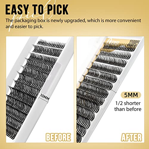 QUEWEL Lash Clusters 320Pcs Cluster Lashes 30D+40D C Curl Lash Clusters Mix12-18mm Individual Eyelashes Clusters Wispy DIY Eyelash Extension Thin Band Soft to Use at Home (30D+40D C Mix12-18)