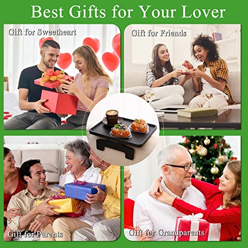 SINWANT Sofa Arm Tray, Bamboo Couch Arm Tray for Couch Armrest,Sofa Clip on Tray Table for Home Living Room Snack & Drink Remote, Clip on Couch Tray