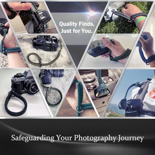 Qiang Ni Camera Wrist Strap - Paracord High-end Camera Hand Strap Wrist Lanyard for DSLR or Mirrorless Camera - Black
