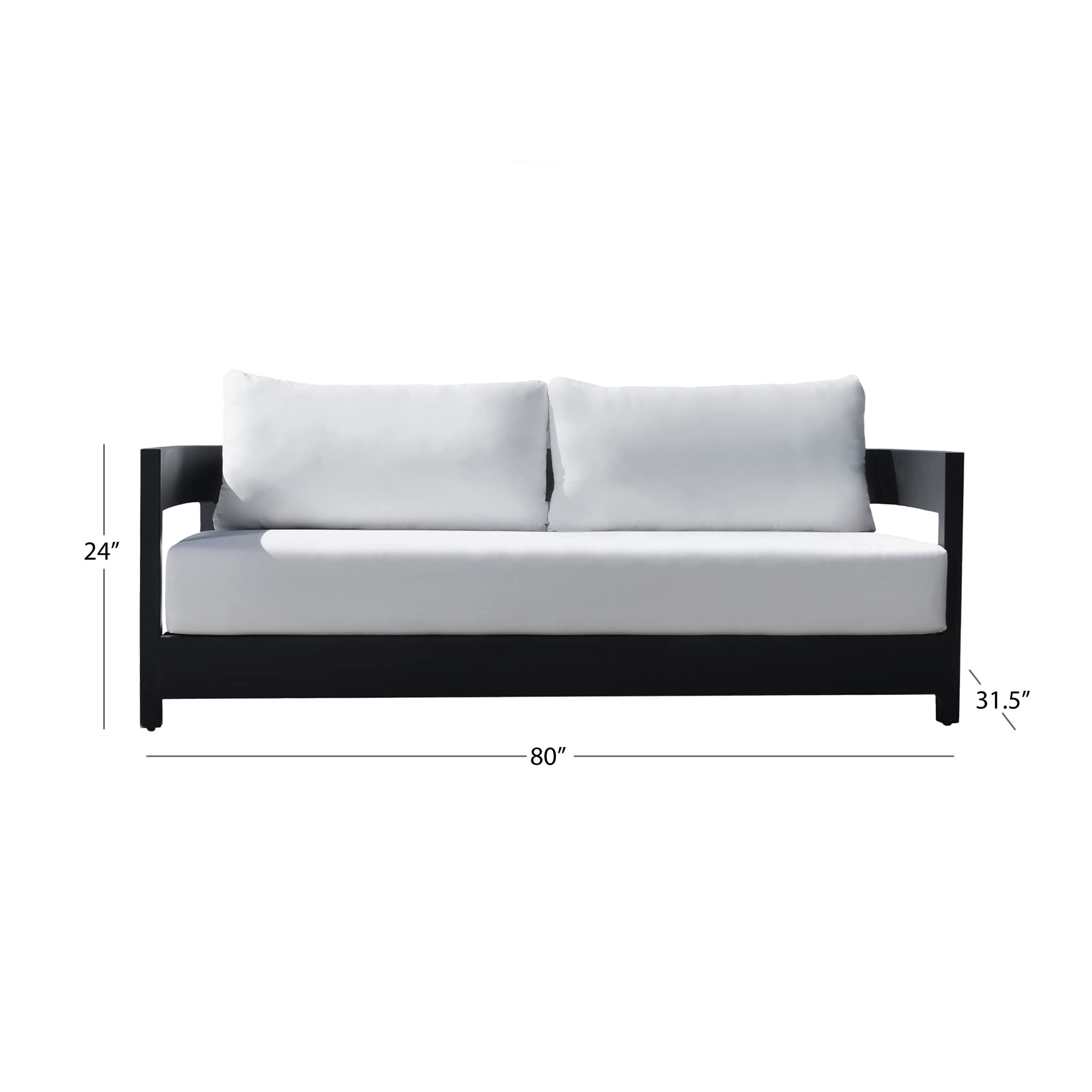 Abbyson Living Santino Outdoor Sofa - Coastal, Durable, Sunbrella Wrapped, Patio Sofa, White