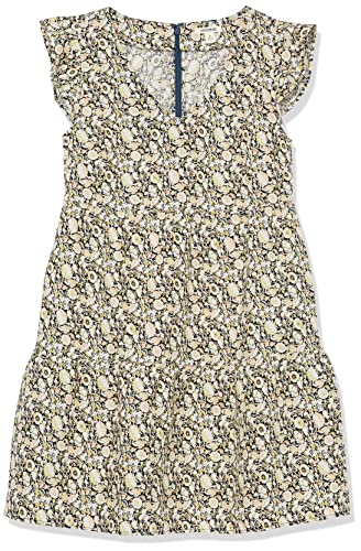 Goodthreads Women's Relaxed-Fit Washed Linen Blend Flutter-Sleeve Peasant Dress, Olive, X-Large