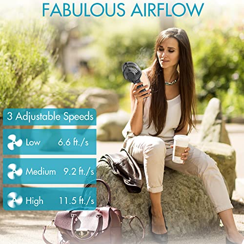 COMLIFE Portable Handheld Misting Fan, 3000mAh Rechargeable Battery Operated Spray Water Mist Fan, Foldable Mini Personal Fan for Travel, Makeup, Home, Office, Camping, Outdoors