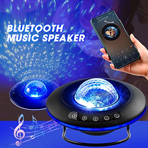 LooEooDoo LED Star Projector Light, Galaxy Lighting, Moon Nebula Night Lamp with Base, Remote Control and Battery Operated for Gaming Room, Home Theater, Bedroom, or Mood Ambiance (Blue)