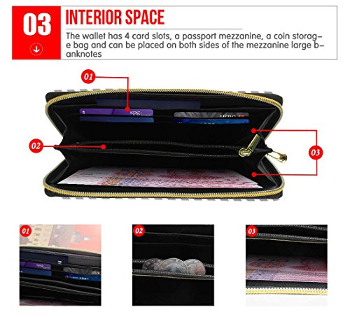 Mumeson Halloween Bat Print Coin Purse Lightweight Wallet Credit Card Storage Zipper Pouch Cosmetic Bag with Pocket