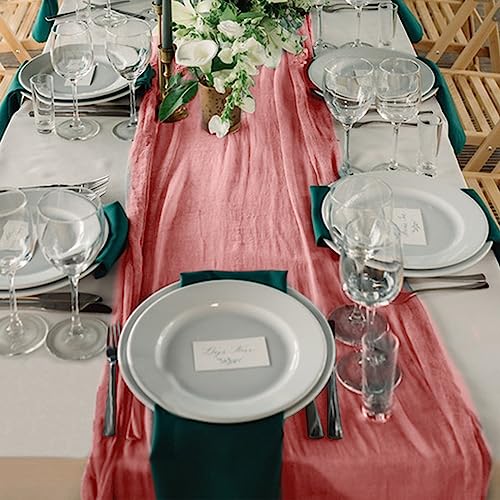 12 Pack Cheesecloth Table Runner, Runner Gauze Boho Wedding Decor Romantic Table Runner for Wedding Birthday Party(35" x 118")(Ginger)