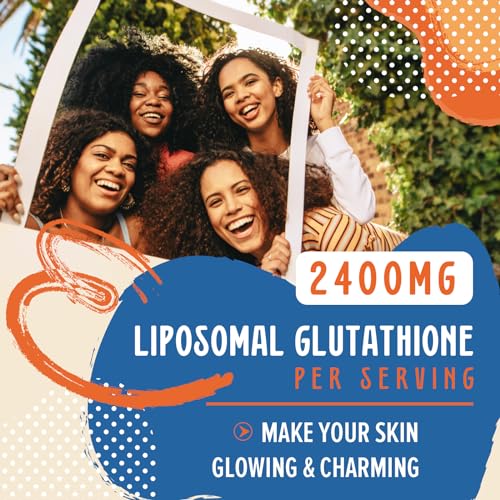 2400MG Liposomal Glutathione, Reduced L-Glutathione, Glutathione Supplement with Vitamin C, Master Antioxidants, Enhanced Absorption - Non GMO Antioxidant Supplements, Immune System, 60 Softgels