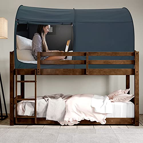 LEEDOR Bed Tent Dream Tents Bed Canopy Shelter Cabin Indoor Privacy Warm Breathable Pop Up Twin Size for Kids and Adult Patent Pending PitchBlack(Mattress Not Included)