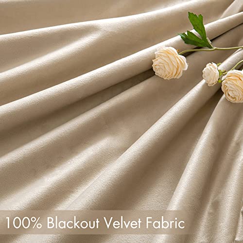 MIULEE 100% Blackout Velvet Curtains 108 Inches Long Olive Green Curtain Drapes for Luxury Bedroom Living Room Darkening Thermal Insulated Grommet Curtains for Light Blocking Set of 2