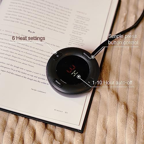 Heated Blanket 50''x60''-Soft and Comfortable Electric Throw,5 Heat Settings and 3H Auto Shut-Off Heating Blanket ETL&FCC Certification Machine Washable (Blue)