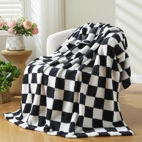 NEWCOSPLAY Knitted Light Grey Blanket Super Soft Plush Throw for Couch Fuzzy Fluffy Microfiber Lightweight Blanket for Bed Sofa All Season Use (Light Grey, Queen(90"x90"))