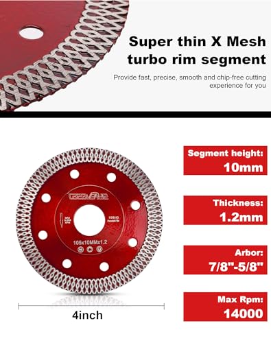 Casaverde TOOLS 4 inch Diamond Porcelain Saw Blade (4 inch)