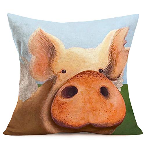 Smilyard Outdoor Watercolor Butterfly Throw Pillow Covers Rustic Animal Floral Farmhouse Cushion Cover Cotton Linen Home Decorative Pillow Case Standard for Sofa Bedroom Balcony 18x18 Inch (BW01)