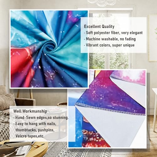 Trippy Planet Tapestry Paris Eiffel Tower Tapestry Galaxy Space Tapestry Magical Neon Starry Stars Wall Tapestry Aesthetic City Landscape Wall Hanging for Living Room