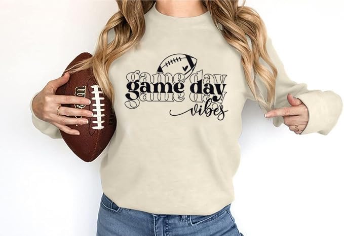 MNLYBABY Oversized Game Day Sweatshirt for Women Football Shirts Tis The Season shirt Football Season Pullover Tops