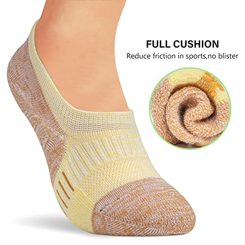 Amutost No Show Socks Womens Athletic Cushion Ankle Footies Low Cut 5-6 Pairs