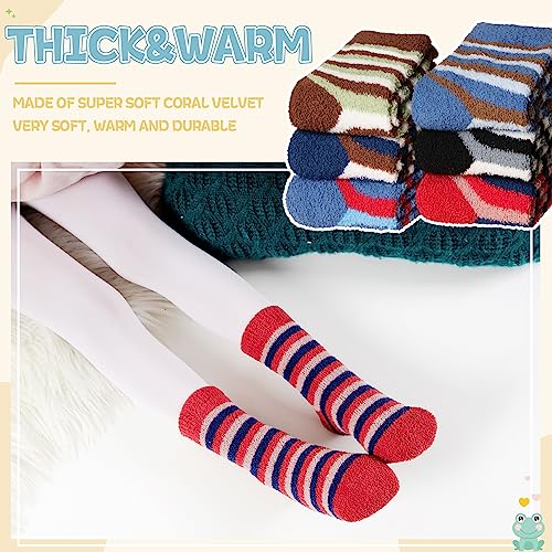 Velice Kids Fuzzy Socks with Grips Toddler Boys Girls Non Slip Slipper Socks Soft Cozy Fluffy Winter Warm Socks 6 Pairs(Unicorn,1-3T)