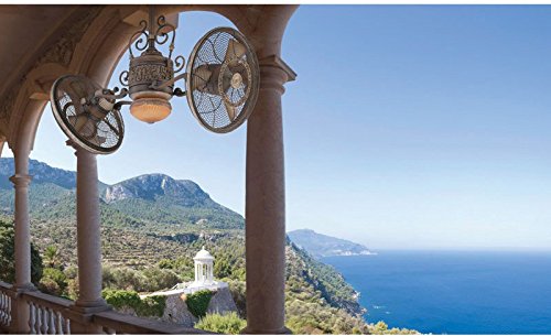 Minka-Aire F502-BCW Traditional Gyro 42 Inch Twin Head Ceiling Fan in Belcaro Walnut Finish