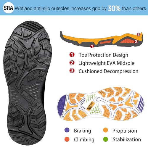 FREE SOLDIER Men's Waterproof Hiking Boots Lightweight Outdoor Mid Trekking Climbing Boots Men(Brown 13)