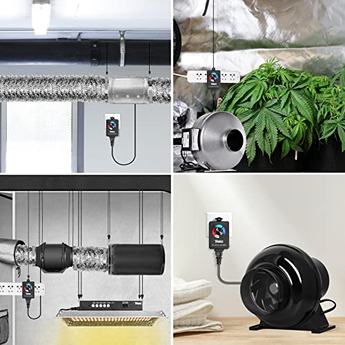 iPower 4 Inch 230 CFM Inline Duct Ventilation Fan with Speed Controller, Quiet Vent Blower for Hydroponics Grow Tent, Greenhouse Air Circulation, Upgrade