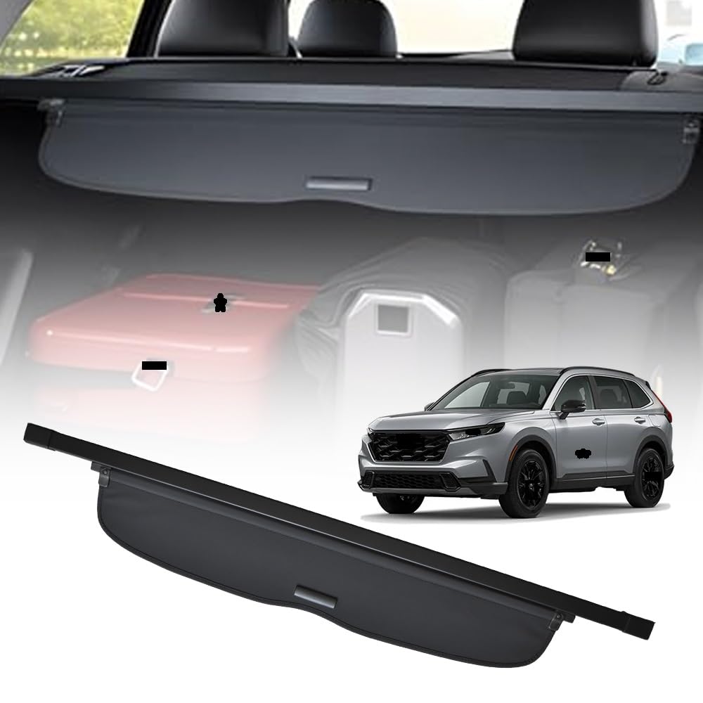 Cargo Cover Compatible with 2023 2024 Honda CRV Accessories (Include Hybrid) Waterproof Retractable Rear Trunk Security Cover Shielding Shade