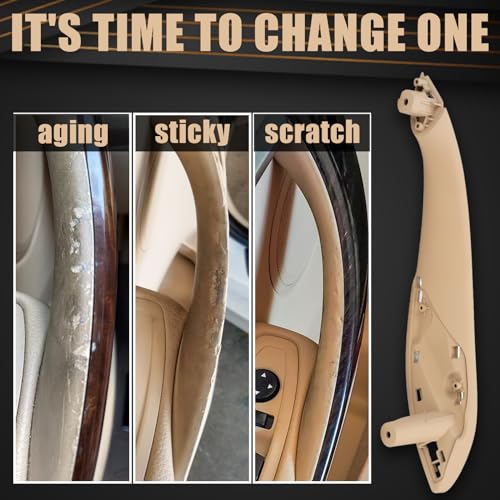 WEILEITE Front Interior Door Pull Handles Grab Bracket Trim Set Compatible with BMW 3 Series 4 Series 320,328,330,335,M3 2012-2018 and 428, 435,M4 2014-2017 Replace 51417279311(Beige,4Pcs)