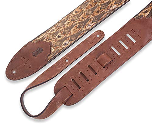 Levy's Leathers Sundance 3" wide Embossed Leather Guitar Strap; Western Series - Arrowhead Bronze (M4WP-005)