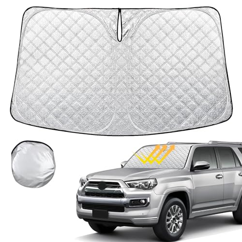 Rilsen Windshield Sun Shade for Toyota 4Runner 2010-2023 2024 Thicken 4-Layer Foldable Front Window Sunshade Cover Sun Visor Protector Block UV Rays