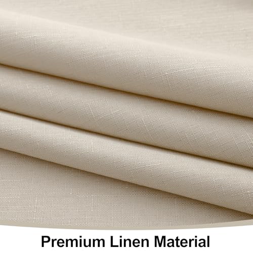 smiry Rectangle Linen Tablecloth, Waterproof Spillproof Anti-Wrinkle Burlap Table Cloth, Washable Decorative Farmhouse Fabric Table Covers for Dining, Fall Parties, Banquets, 52x70 Inch, Beige