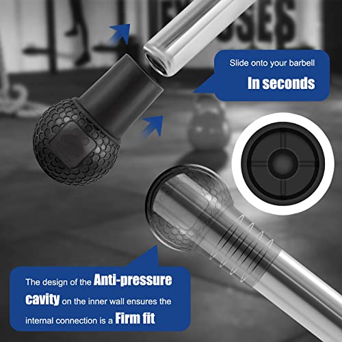 HXD-ERGO Landmine Attachment for Barbell, Barbell Bomb for Press, Row, Spin, Split Squats, Natural Rubber Barbell Landmine Attachments, T Bar Row Attachment Fits 2 Inch Olympic Bars（Black）