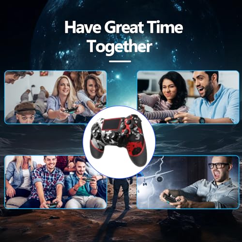 SZYUYU Wireless Controller for Ps4 Romote Compatible with Ps4/Slim/Pro/Windows PC, Controller for Ps4 with 3.5mm Audio Jack, Touch Pad,Six Axis Motion Control, Charging Cable (Flame White)