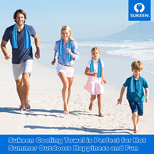 Sukeen [4 Pack Cooling Towel (40"x12"),Ice Towel,Soft Breathable Chilly Towel for Yoga,Sport,Running,Gym,Workout,Camping,Fitness,Workout & More Activities