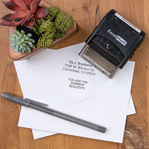 ExcelMark You are The CURRENT RESIDENT Self-Inking Rubber Stamp (A1539) (Black Ink)