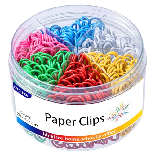 Macaron Colored Paper Clips, Large Paper Clip, 2" Jumbo Paper Clips,300pcs Big Paper Clips for Office Supplies