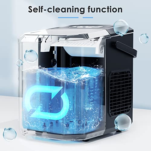Xbeauty Ice Makers Countertop,Protable Ice Maker Machine with Self-Cleaning, 26Lbs/24H,9 Ice Cubes/8 Mins, Ice Scoop, and Basket for Home/Kitchen/Office/Party-White