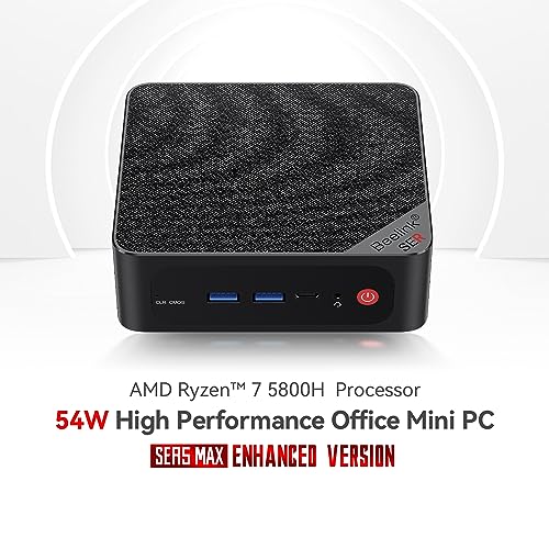 Beelink EQR6 Mini PC,AMD Ryzen 5 6600H Processor (6C/12T,up to 4.5GHz),16GB DDR5 RAM 500GB M.2 PCIe4.0x4 SSD,AMD Radeon 660M Mini Computer,4K Dual Screen Display/Dual LAN/WiFi 6/BT5.2/USB 3.2