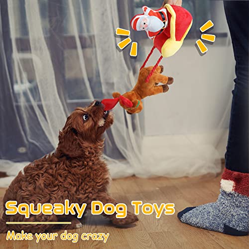 Rmolitty Durable Squeaky Dog Toys for Aggressive Chewers, Tough Rubber Dental Chew Dog Toys for Large Medium Small Breed (Green)