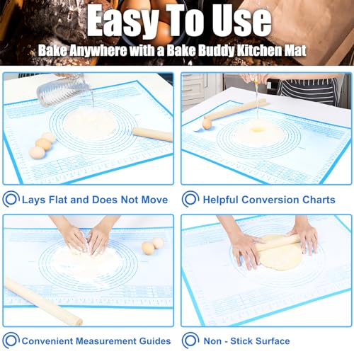 Silicone Pastry Mat 36X24 Inch Non-slip Baking Mat Perfect for Dough Mat, Counter Mat, Dough Rolling Mat, Fondant Mat, Nonstick Kneading Mat, Pizza Mat, Bread mat, Pasta Mat, Pastry Board