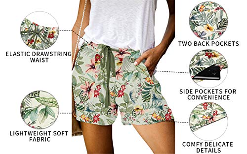 ONLYSHE Womens Summer Shorts Camo Print Casual Drawstring Lounge Short Shorts M