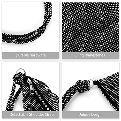 Rhinestone Purse Sparkly Evening bag Silver Clutch Purses for Women Evening, Cross Body Handbags for Party Prom Club Wedding
