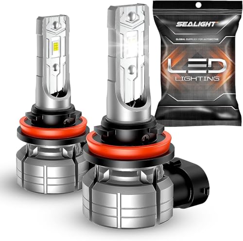 SEALIGHT H11 H8 H16 LED Fog Light Bulbs, 10000LM 24W Strong Penetration H8 H9 H16 H11 Fog Lights LED Bulb, 6500k Cool White 5530 CSP Chips, IP68 Waterproof Plug and Play, Pack of 2