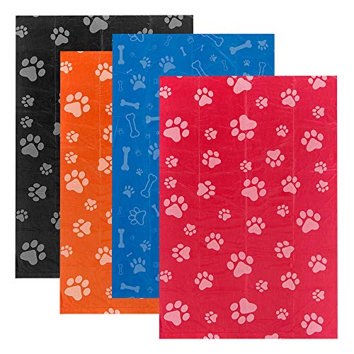 Best Pet Supplies Dog Poop Bags (240 Bags) for Waste Refuse Cleanup, Doggy Roll Replacements for Outdoor Puppy Walking and Travel, Leak Proof and Tear Resistant, Thick Plastic - Orange