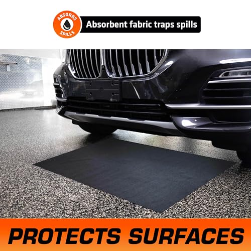 Armor All Premium Oil Spill Mat, Garage Floor Maintenance Mat (30" x 59"), Absorbent Oil Pad, Reusable, Washable, Durable, Waterproof Backing Contains Liquids, Protects Surface (USA Made)