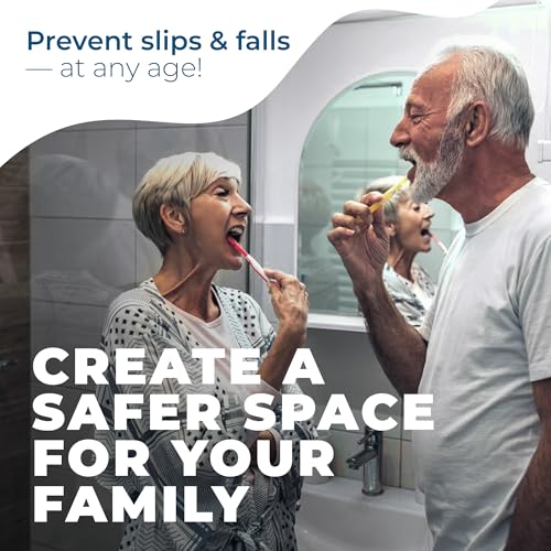 Homergy Rectangle and Curved Line – Anti-Slip Shower Stickers, 48 PCS Clear Adhesive Safety Strips