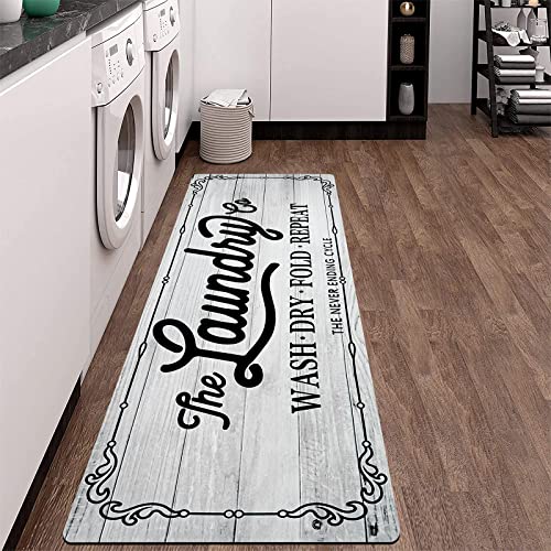 Pauwer Farmhouse Kitchen Rug, 20"X48", Beige, Non Slip, Washable, Machine Made