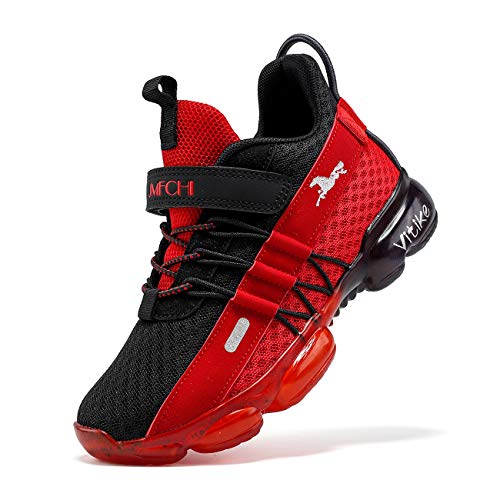 VITUOFLY Boys Sneakers Kids Running Shoes Girls Mesh Fitness Shoe Indoor Training Sneaker Lightweight Outdoor Sports Athletic Tennis Shoes for Little Kid/Big Kid Black Orange 7 Big Kid