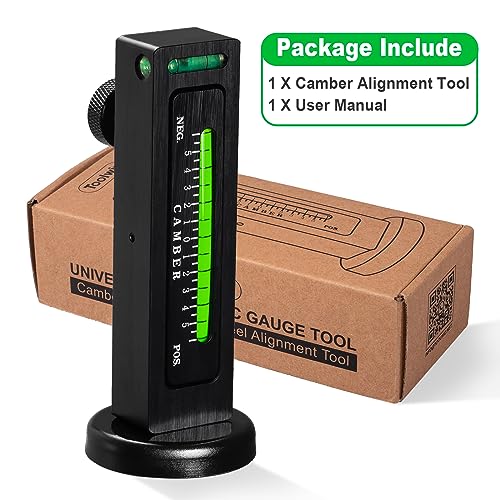 Toolwiz Universal Adjustable Magnetic Gauge Tool Camber Gauge Castor Strut Wheel Alignment Tool for Car Truck RV Tire Repair Caster Alignment Castor Wheel Gauge Camber Alignment Tools Black