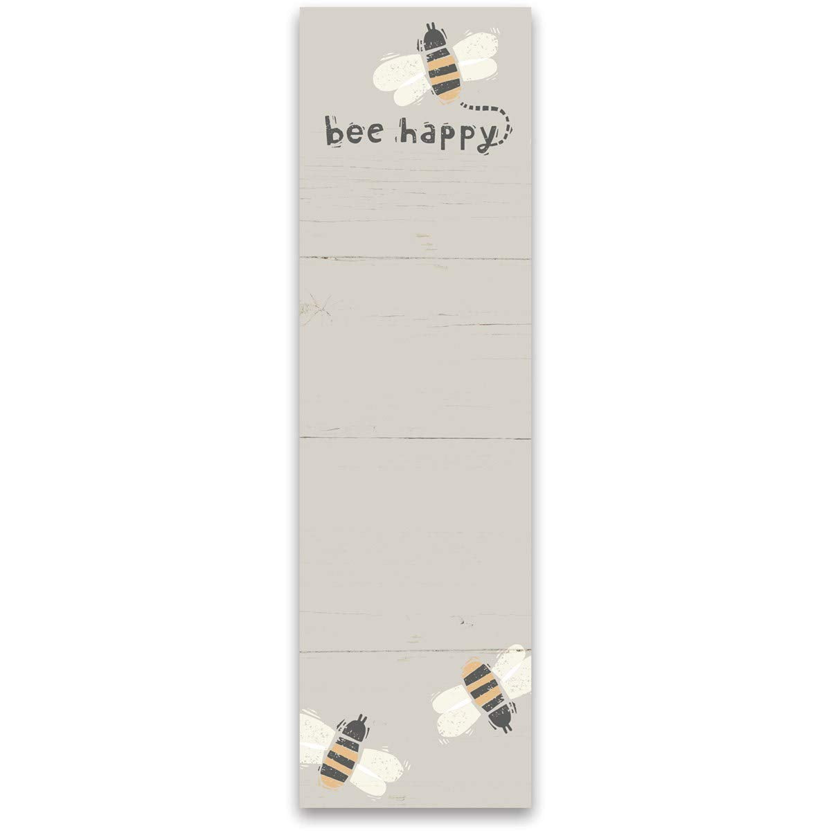 Primitives by Kathy, 102579, Bee Happy Magnetic List Notepad Magnetic Backing, Beige, 2.75" x 9.50" x 0.25"