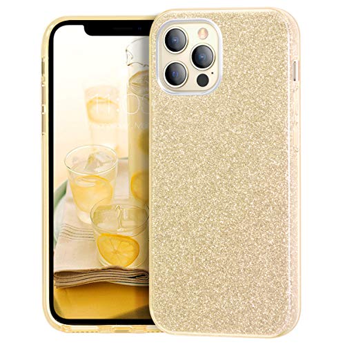 MATEPROX iPhone 12 Pro Max Case Bling Sparkle Cute Girls Women Protective Cases for iPhone 12 Pro Max 6.7" 2020(Gold)